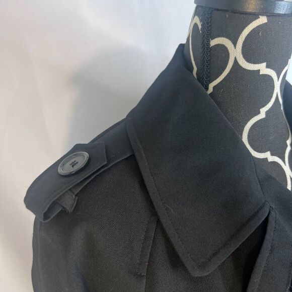 Jonathan Michael Wool VTG Black Double Breasted Made in USA Trench Jacket Sz 10 - Picture 8 of 13